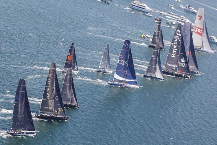 The SydneyHobart race running down the coast